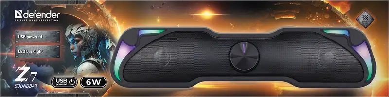GŁOŚNIK DEFENDER SOUNDBAR Z7 6W LED USB — 3