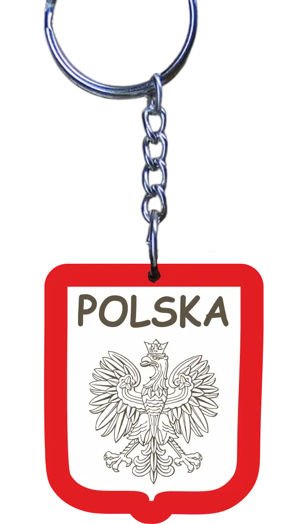 brelok drewniany 5 szt. Polska 4 cm.
