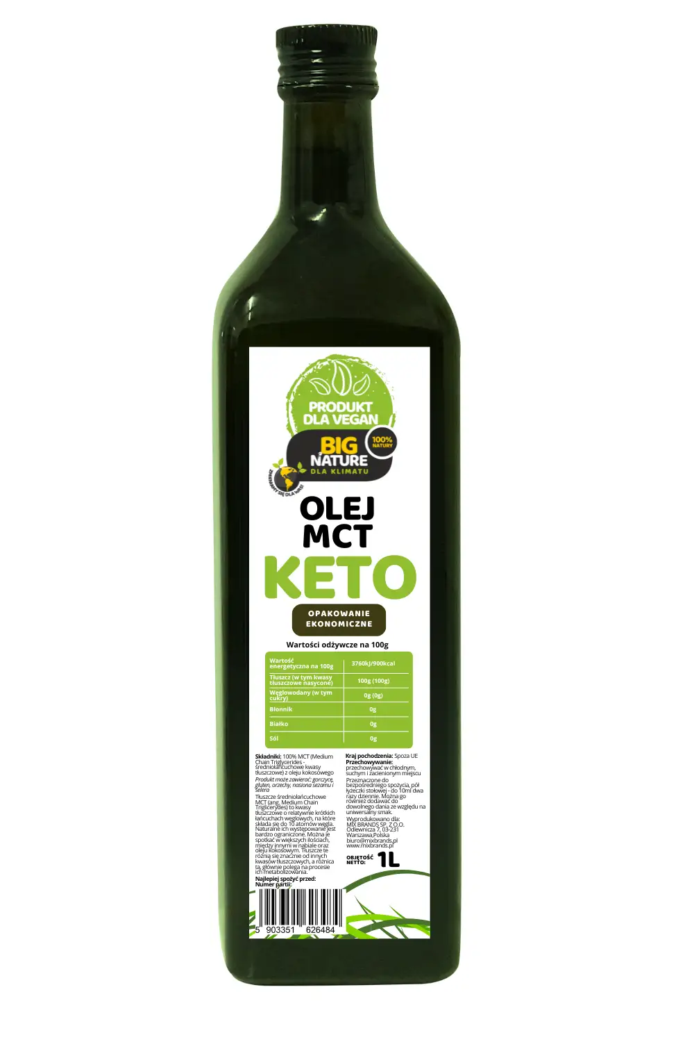 Olej kokosowy MCT 1L  - BIG NATURE — 2