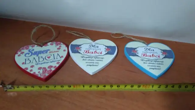 serce drewniane zawieszka BABCIA 10cm
