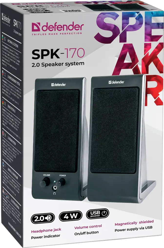 GŁOŚNIKI DEFENDER SPK-170 2.0 4W USB — 3