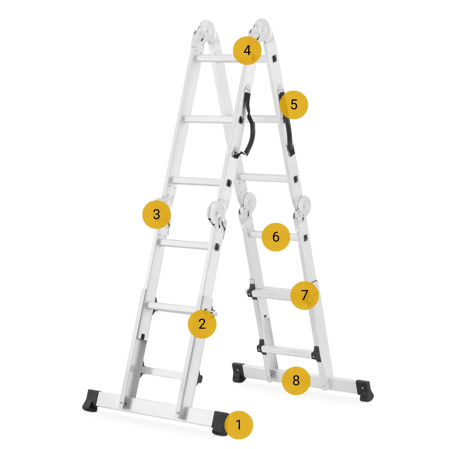 Drabina przegubowa teleskopowa HIGHER 4x3 + podest roboczy — 4