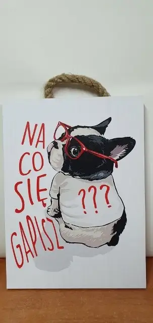 tabliczka/obraz do zawieszenia 21x15 NA CO SIĘ GAPISZ???