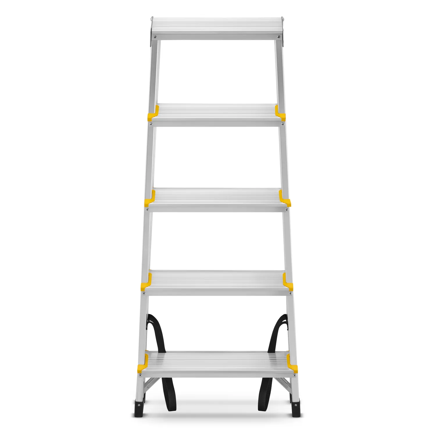 Drabina aluminiowa domowa dwustronna składana HIGHER 2x5 stopni taboret podnóżek schodek — 5