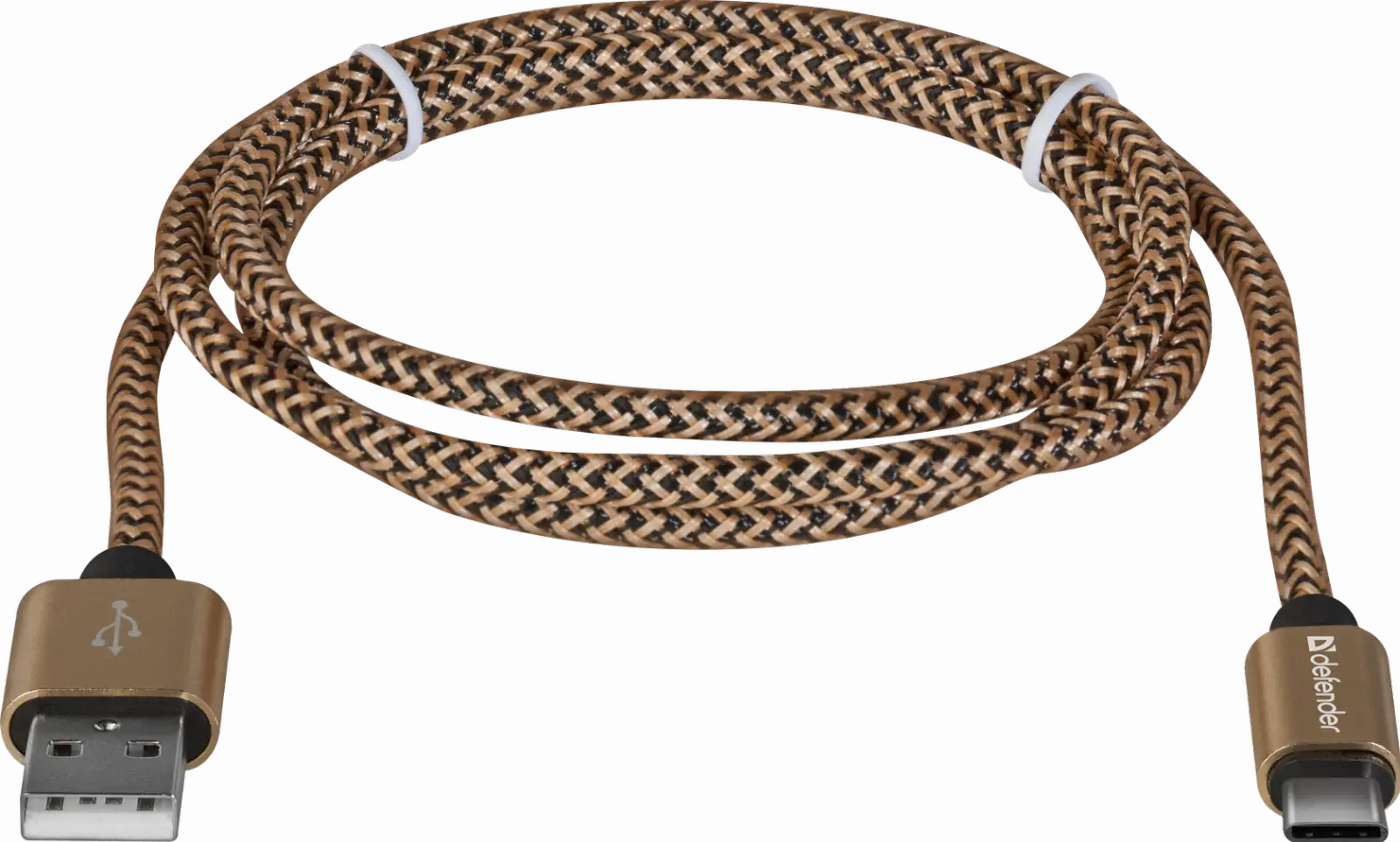 KABEL DEFENDER USB AM-TYPE C 1,0m 2.1A ZŁOTY — 2