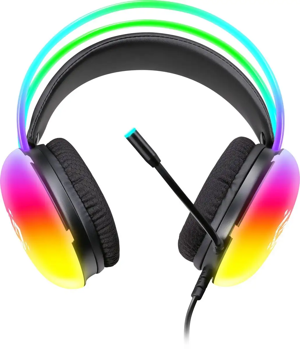 SŁUCHAWKI DEFENDER Z MIKR IGNIS RGB - CZARNE — 3