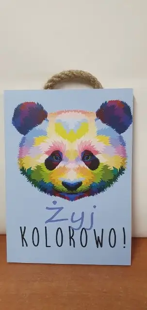 tabliczka/obraz do zawieszenia 20x15 ŻYJ KOLOROWO