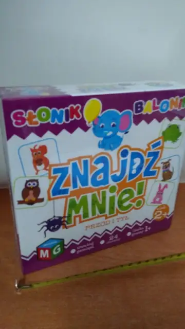 gra ZNAJDŹ MNIE PRZÓD I TYŁ  SŁONIK BALONIK