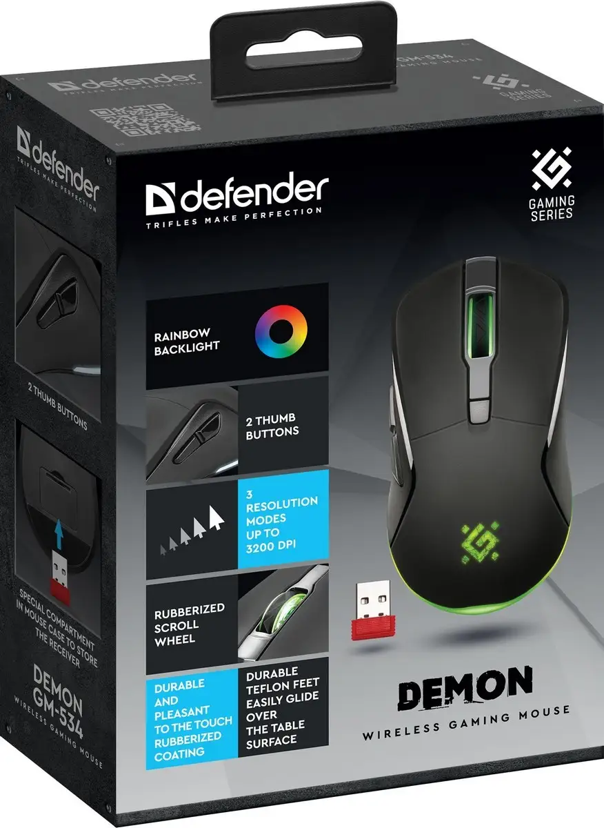 MYSZ DEFENDER GM-534 DEMON RF 3200dpi 6P — 5