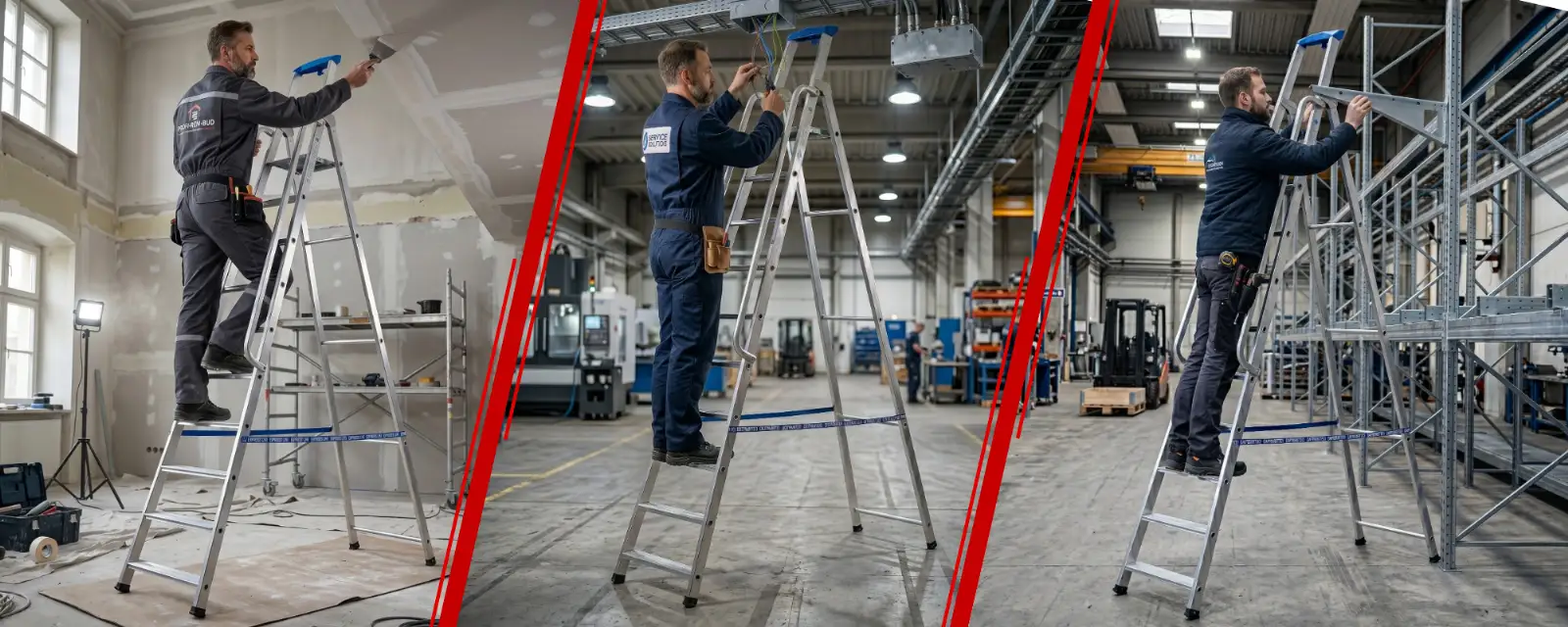 Drabina aluminiowa jednostronna GIERRE 10 stopni podest 150 kg 4,32 m — 10