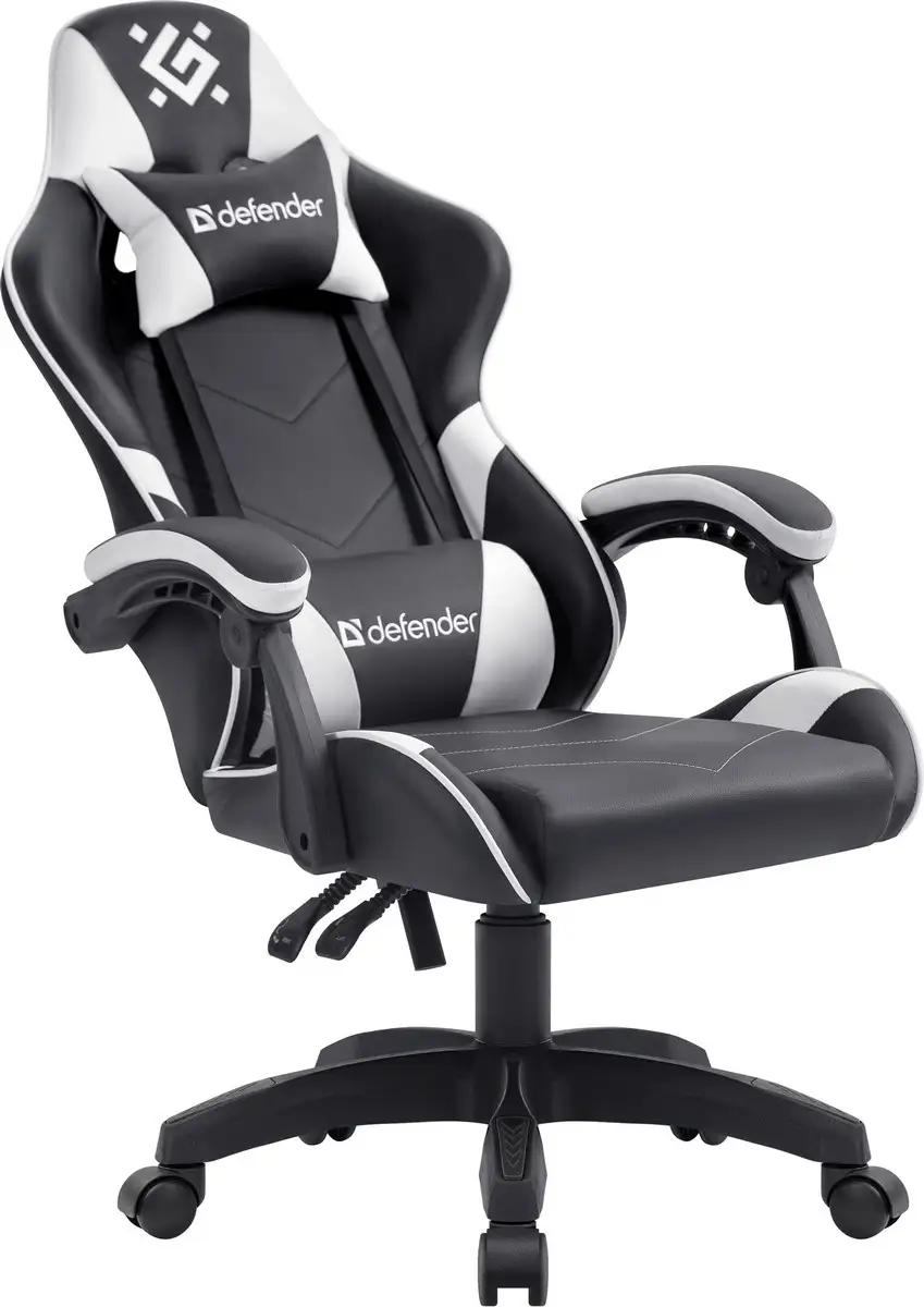 FOTEL DEFENDER COMPANION BIAŁO-CZARNY GAMING — 3