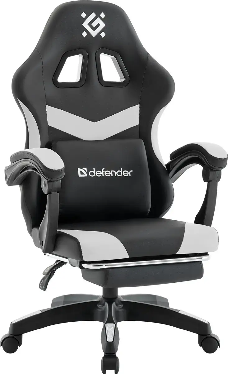 FOTEL DEFENDER RUNA PRO BIAŁO-CZARNY GAMING — 8