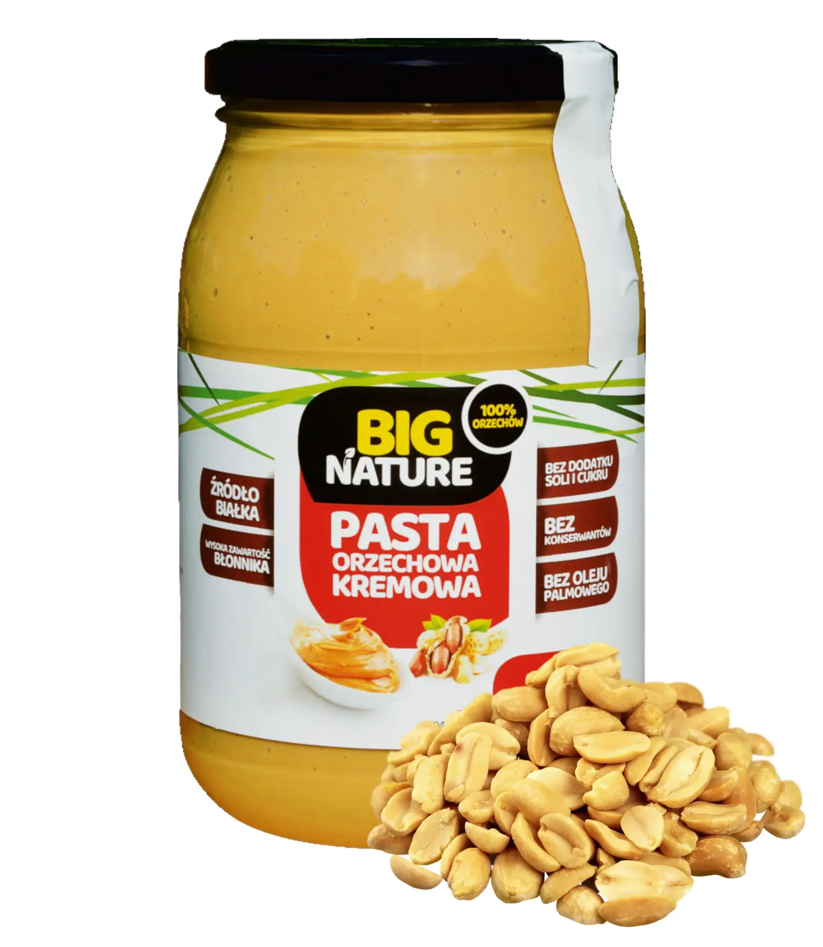 Pasta orzechowa kremowe 1kg - BIG NATURE