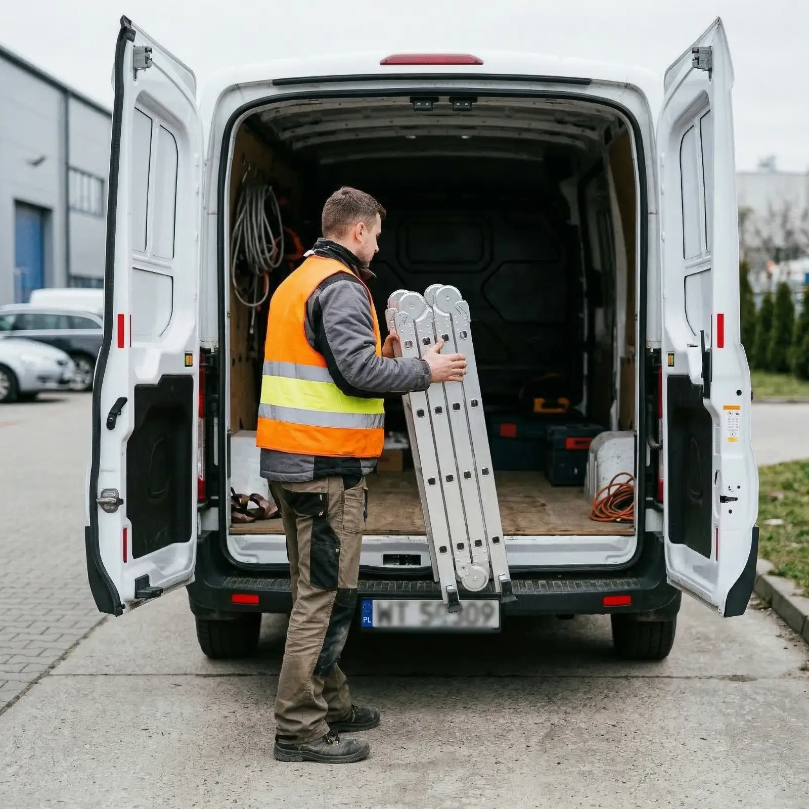 Drabina aluminiowa przegubowa SKŁADANA wielofunkcyjna rozkładana 4x4 HIGHER — 12