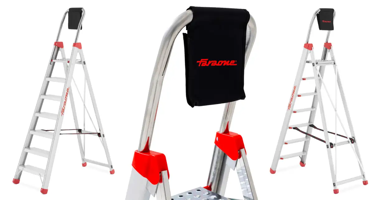 Drabina magazynowa wolnostojąca 7 stopniowa FARAONE DOMUS 7 - 3,53 m — 2