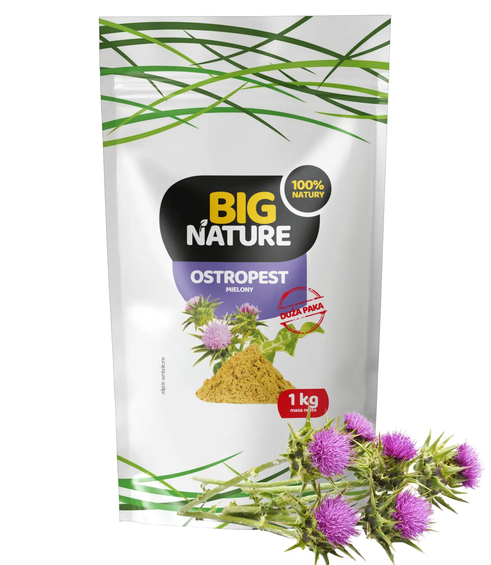 Ostropest plamisty mielony 1kg Duża Paka - BIG NATURE