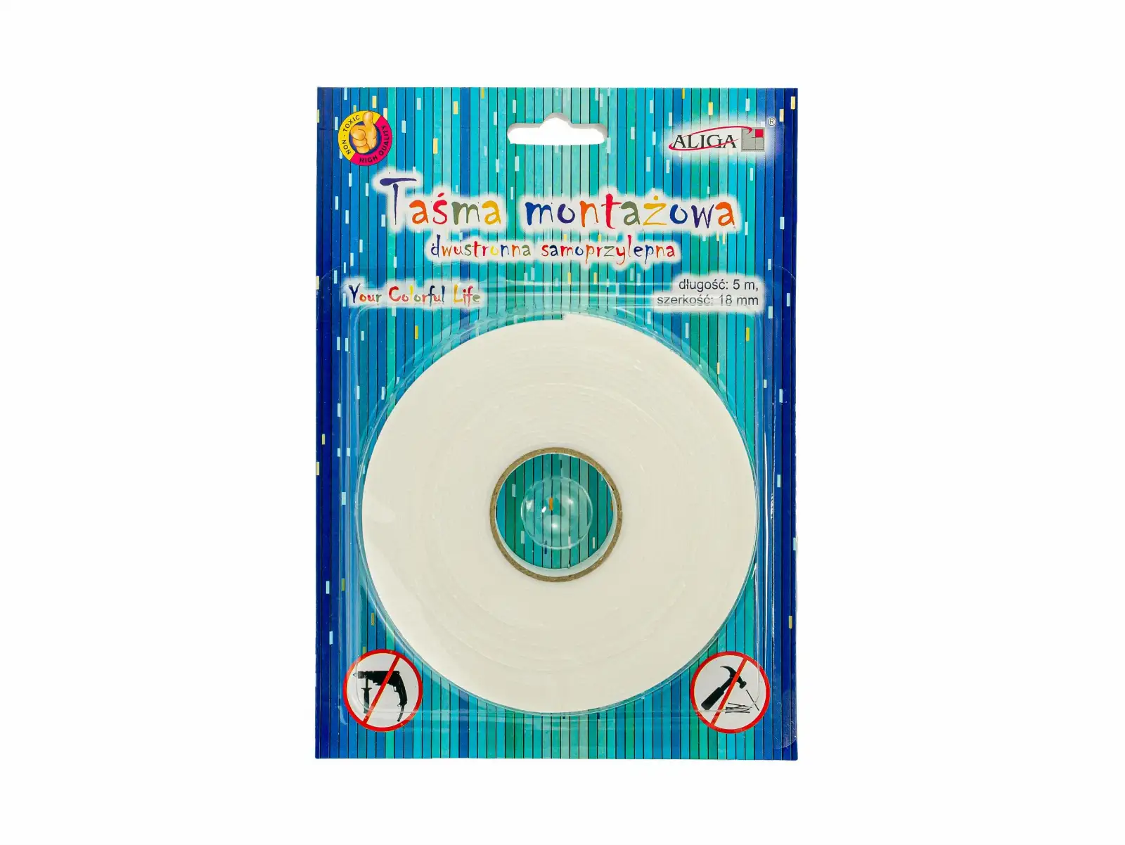 taśma dwustronna piankowa 18mmx5m dwustronna na blistrze | PSD-3457