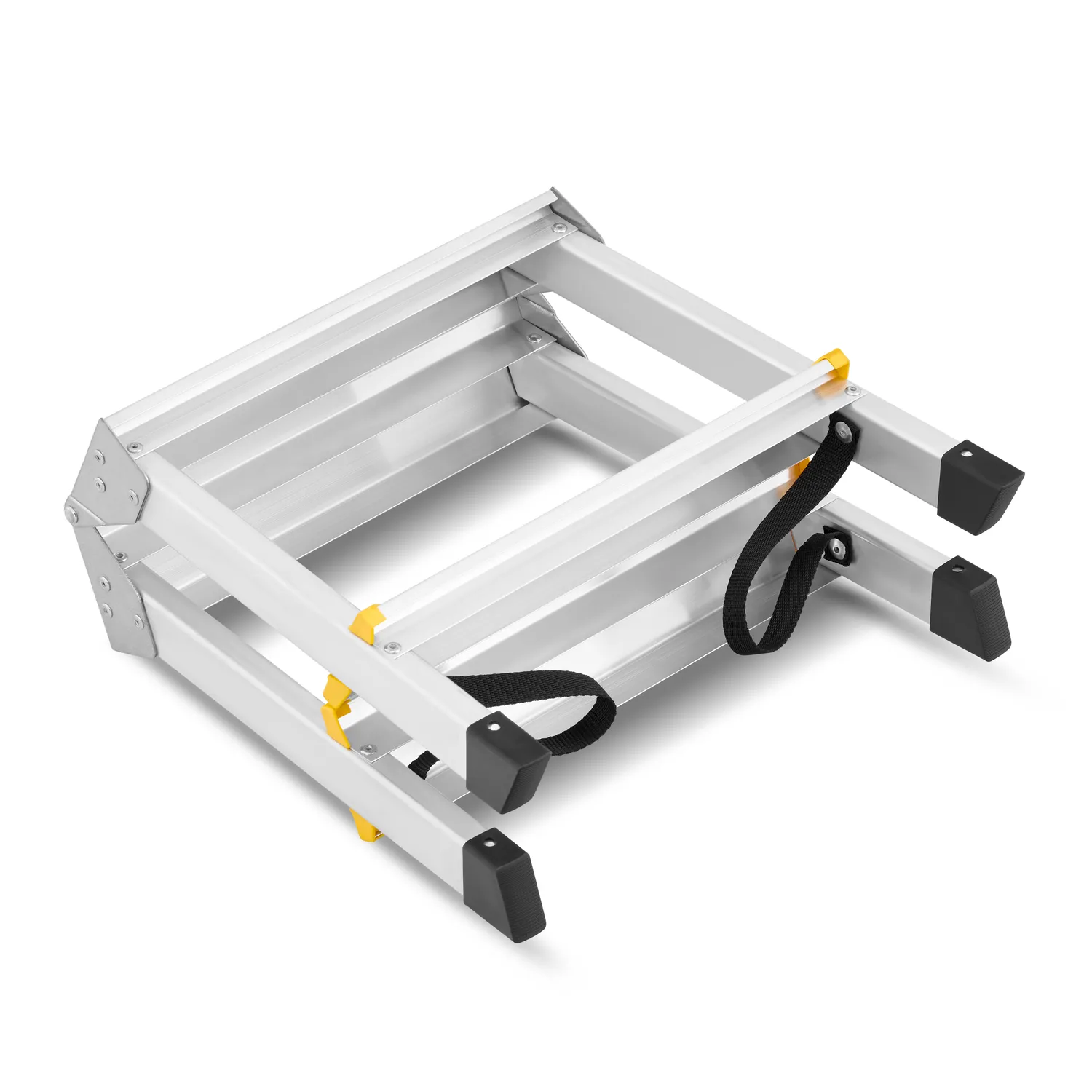 Drabina aluminiowa domowa dwustronna składana HIGHER 2x2 stopnie taboret podnóżek schodek — 6