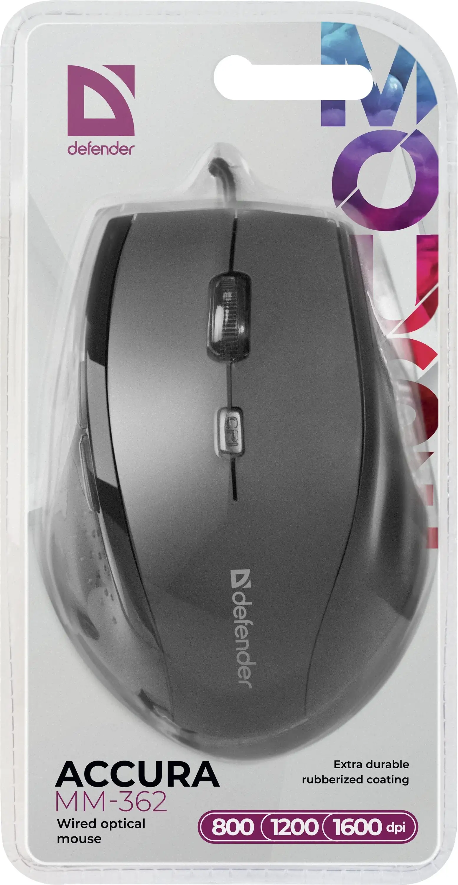 MYSZ DEFENDER ACCURA MM-362 CZARNA OPTICAL 1600DPI 6P — 4