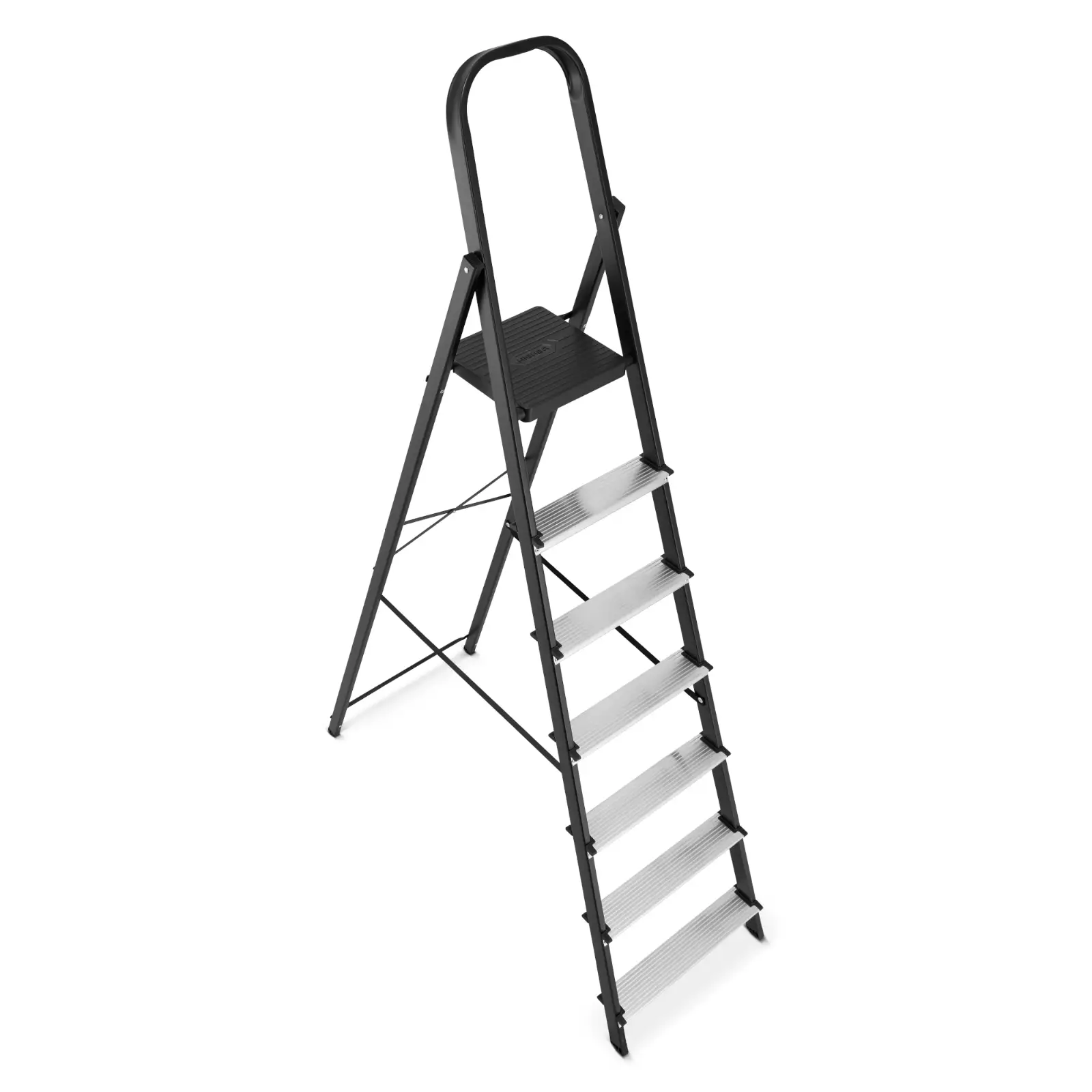 Drabina aluminiowa stalowa domowa HIGHER 7 stopni 150 kg MOCNA — 6