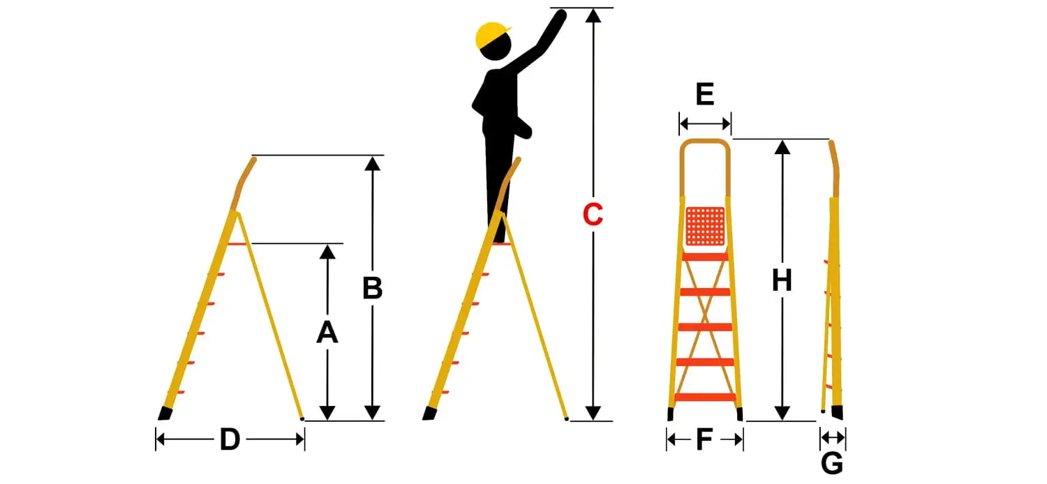 Drabina magazynowa wolnostojąca 8 stopniowa FARAONE LADY 8 - 3,58 m — 4