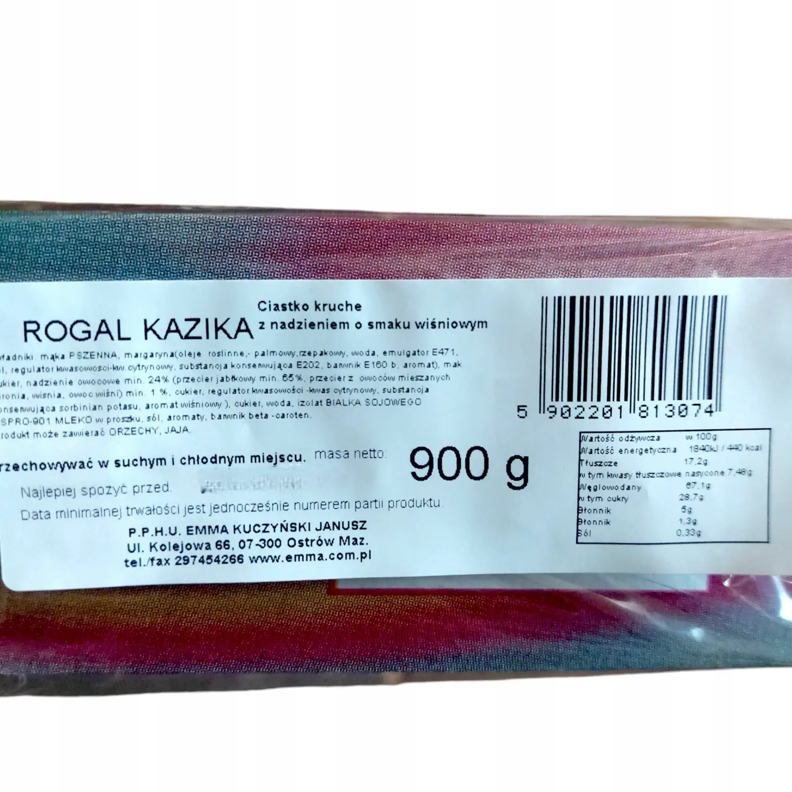 Ciastka kruche z nadzieniem wiśniowym 900g Rogal Kazika — 2
