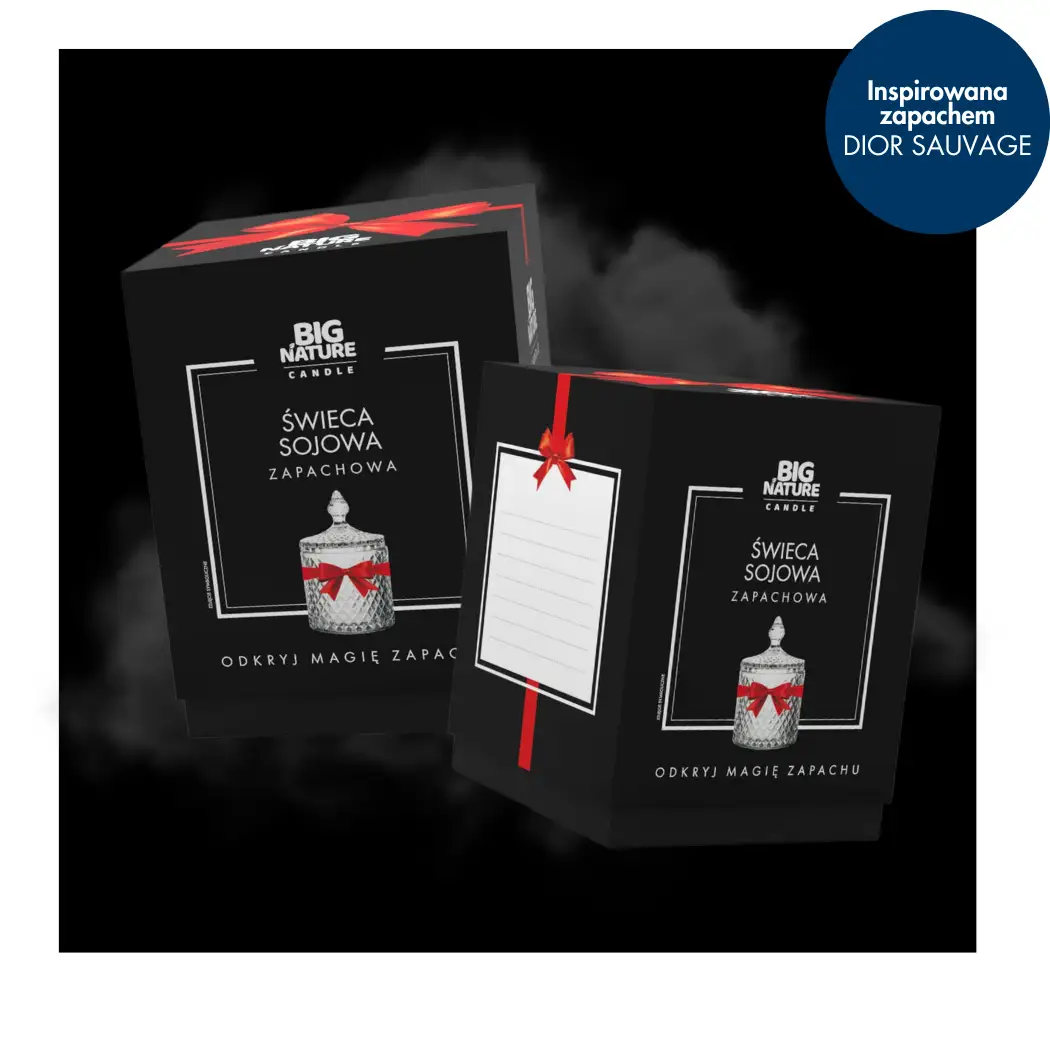Świeca sojowa zap. insp. DIOR SAUVAGE 485g PREZENTOWA - BIG NATURE CANDLE