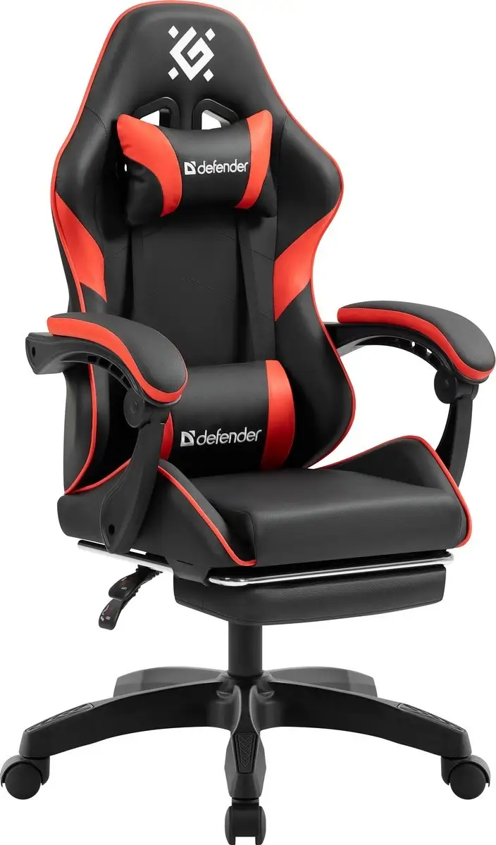 FOTEL DEFENDER SERENITY CZERWONO-CZARNY GAMING — 8