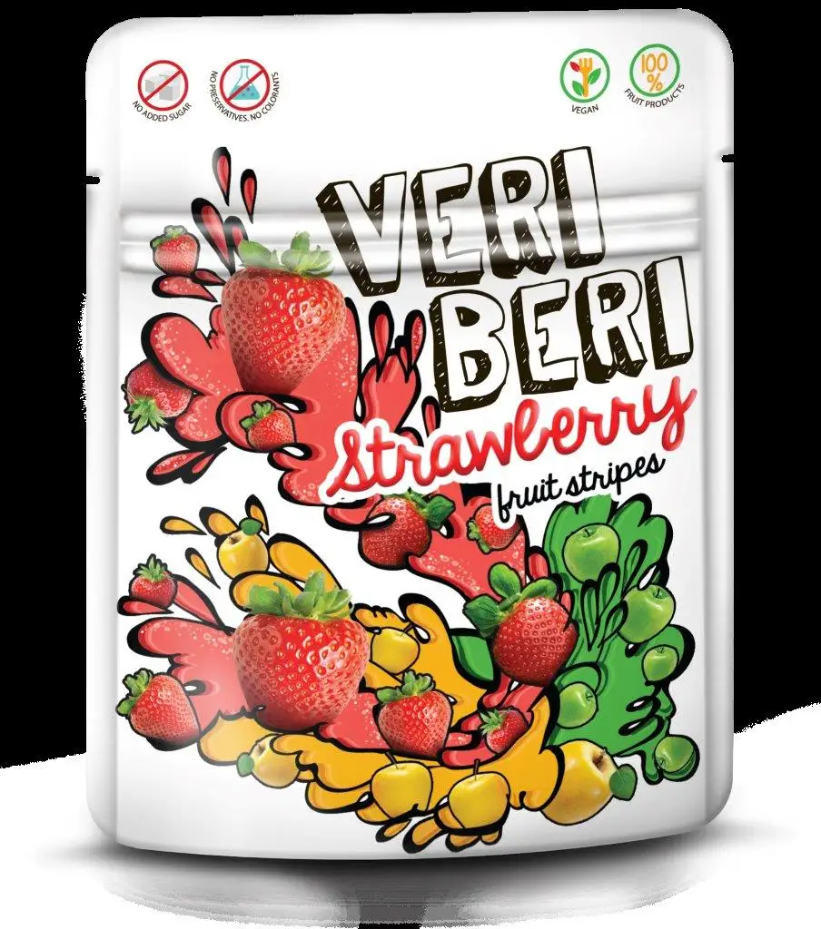 Bezglutenowe żelki truskawkowe VERI BERI 50g — 2