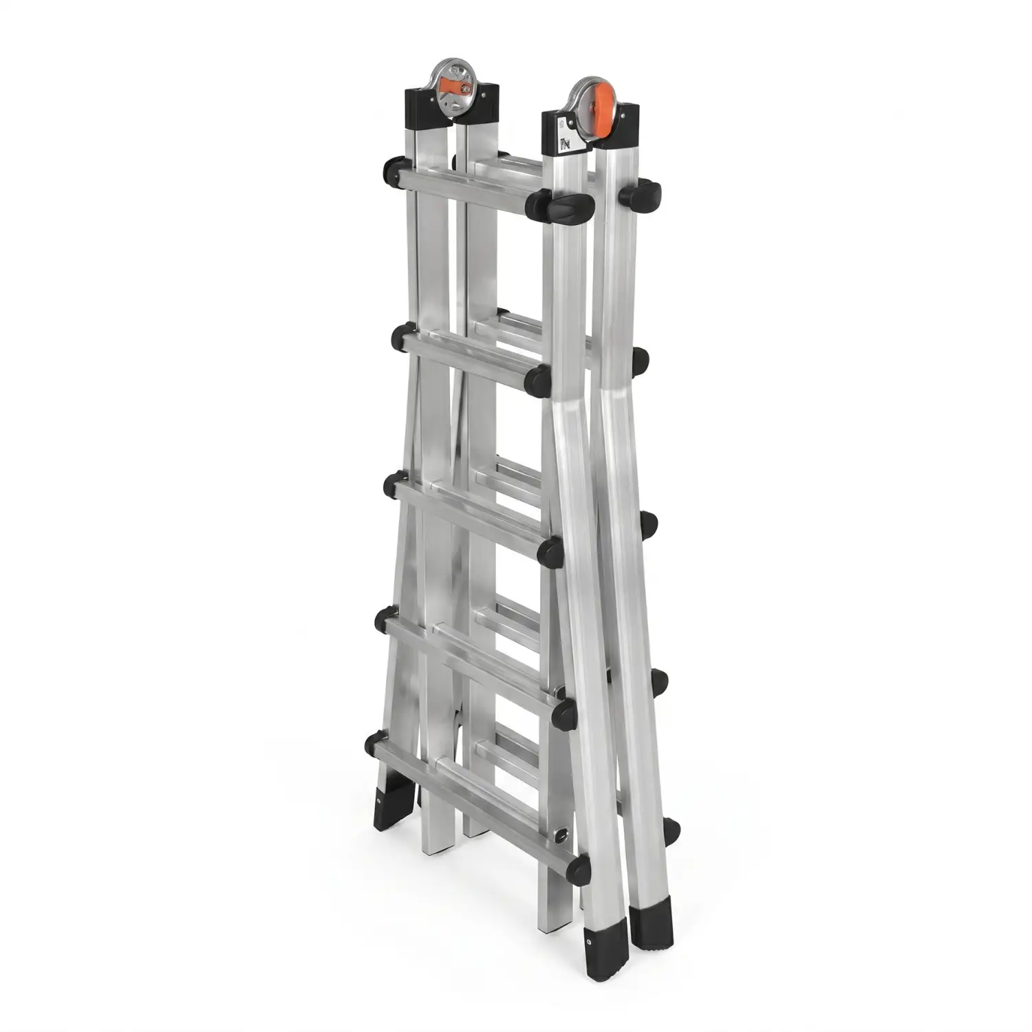 Drabina aluminiowa teleskopowa 5,7 m GIERRE 5x5 na schody przegubowa 150 kg — 4
