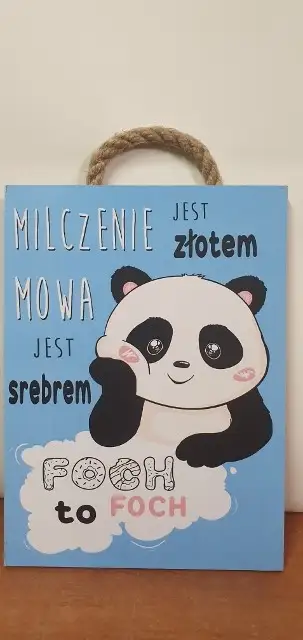 tabliczka/obraz do zawieszenia 20x15 MILCZENIE JEST ZŁOTEM.....