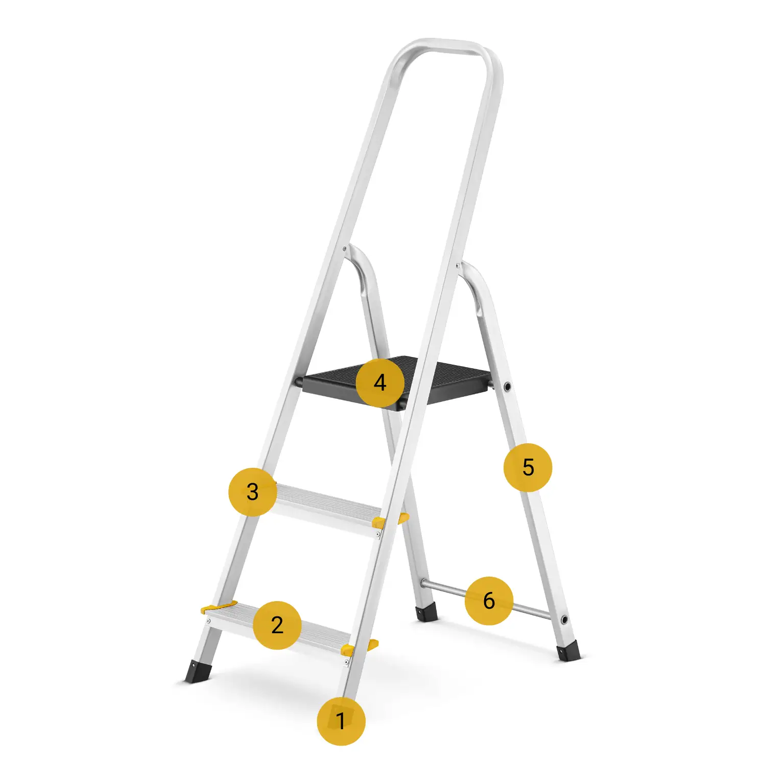 Drabina aluminiowa domowa jednostronna schodki do domu HIGHER 3 stopnie 125 kg — 7