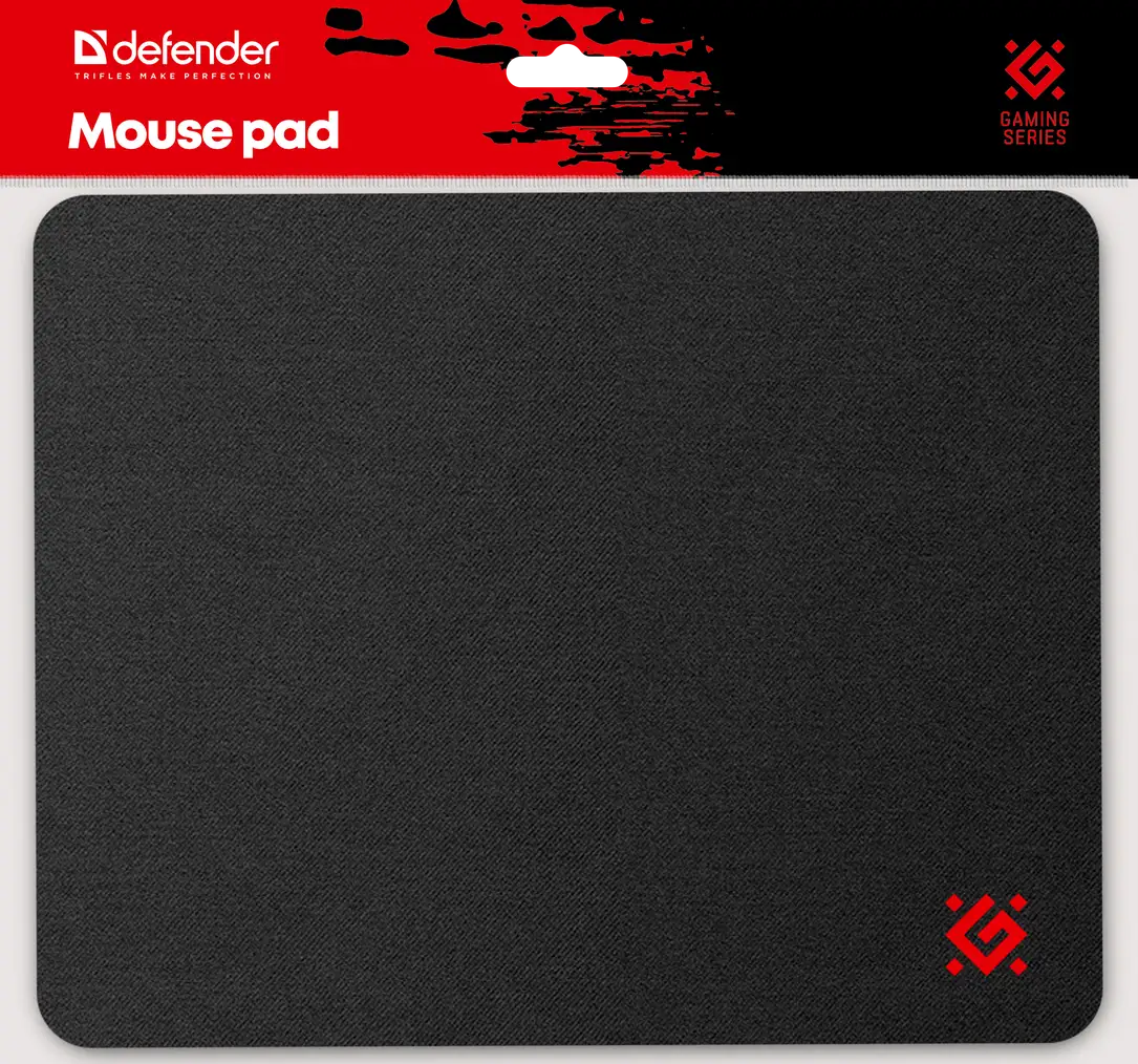 PODKŁADKA DEFENDER GAMING BLACK CLOTH+RUBBER 250x200x3mm — 3