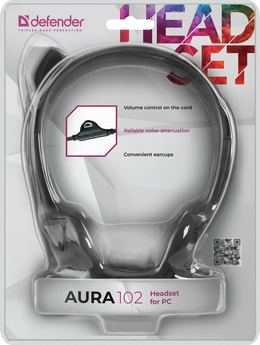 SŁUCHAWKI DEFENDER Z MIKROFONEM AURA 102 CZARNE — 8