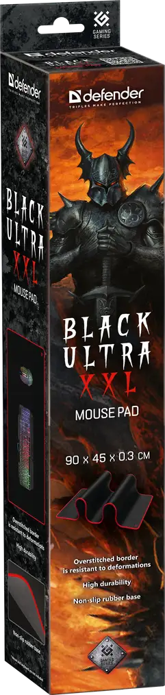 PODKŁADKA DEFENDER GAMING BLACK ULTRA XXL 900x450x3mm — 9