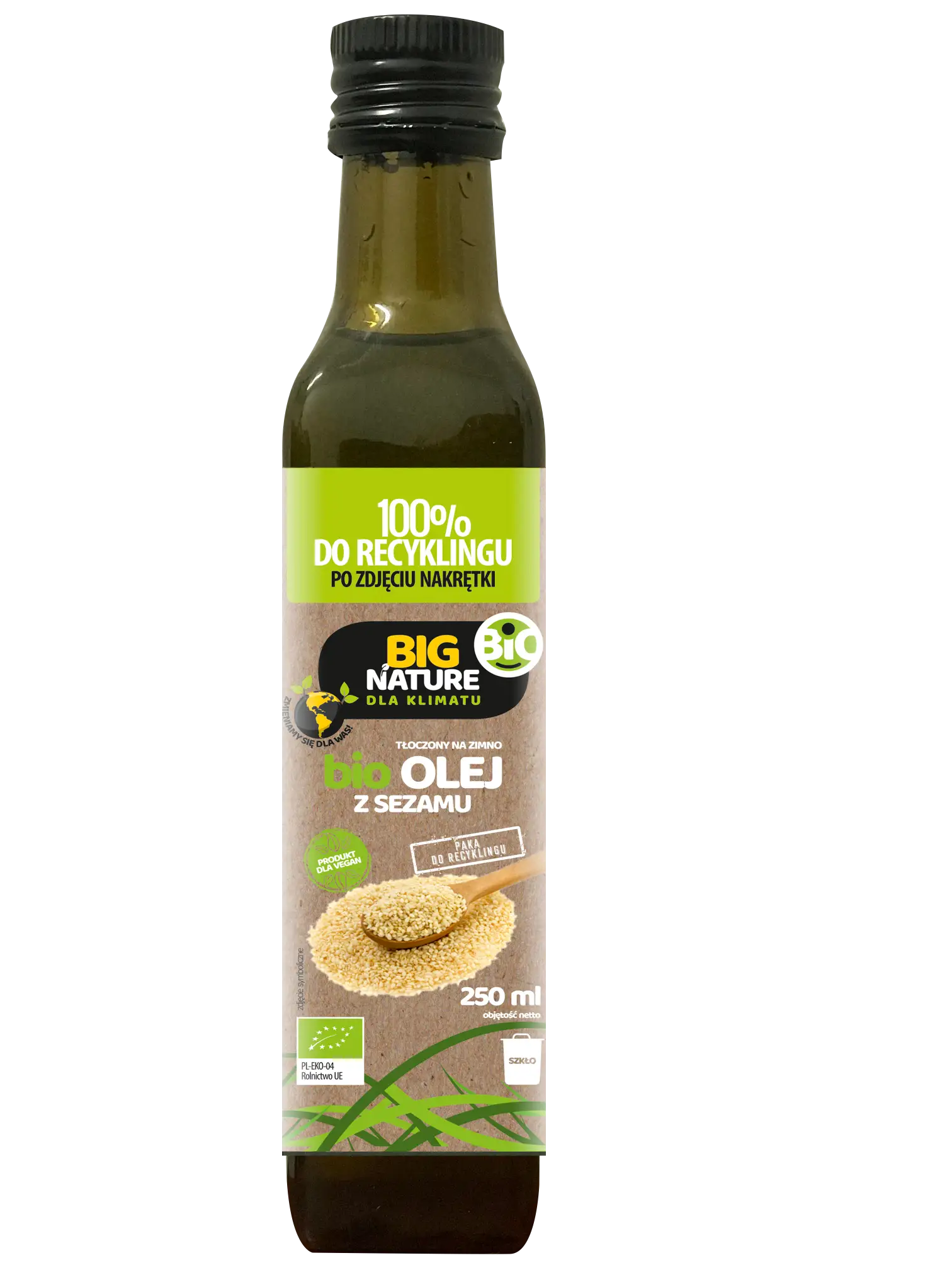 Olej sezamowy tłoczony na zimno BIO 250ml - BIG NATURE