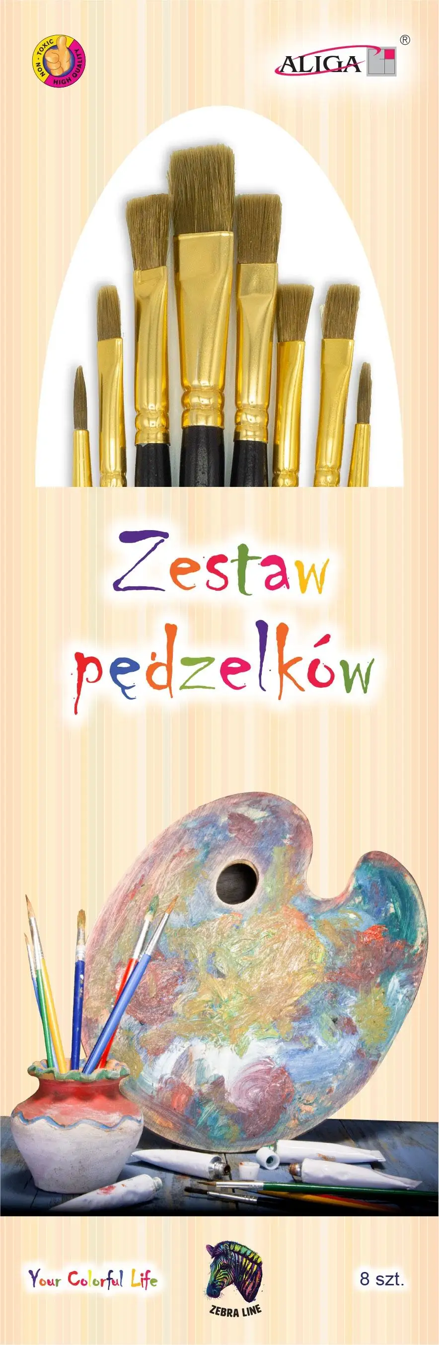 zestaw pędzelków  8 szt. Roz.: 1, 4, 6, 6, 6, 8, 8, 16 | PDZ-2410