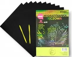 wydrapywanka tęczowa  A4 a'10 multicolor WZ-02 + 2 rylce