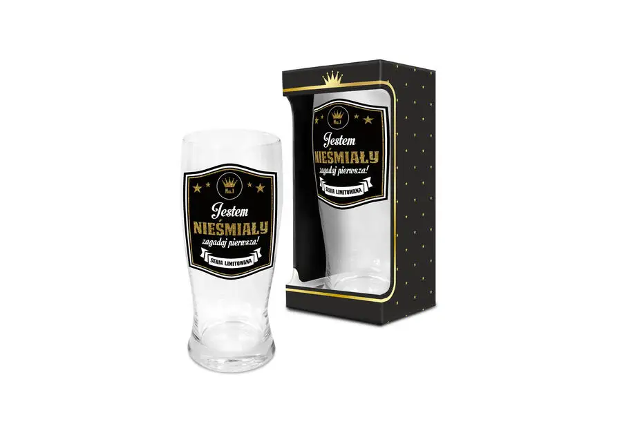 szklanka do piwa 500ml. GOLD JESTEM NIEŚMIAŁY...