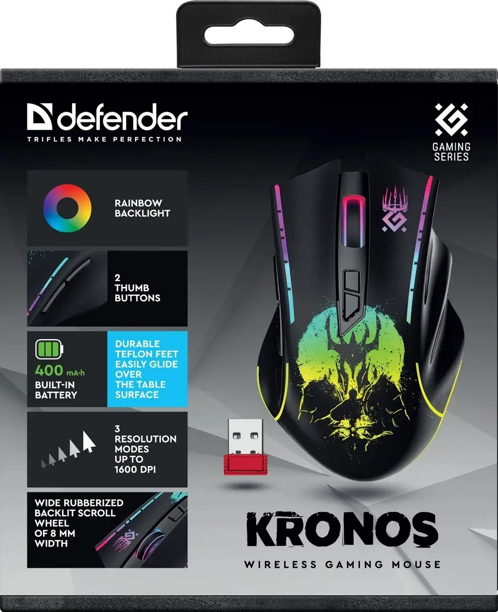 MYSZ DEFENDER GM-695 KRONOS RF 1600dpi 7P — 9