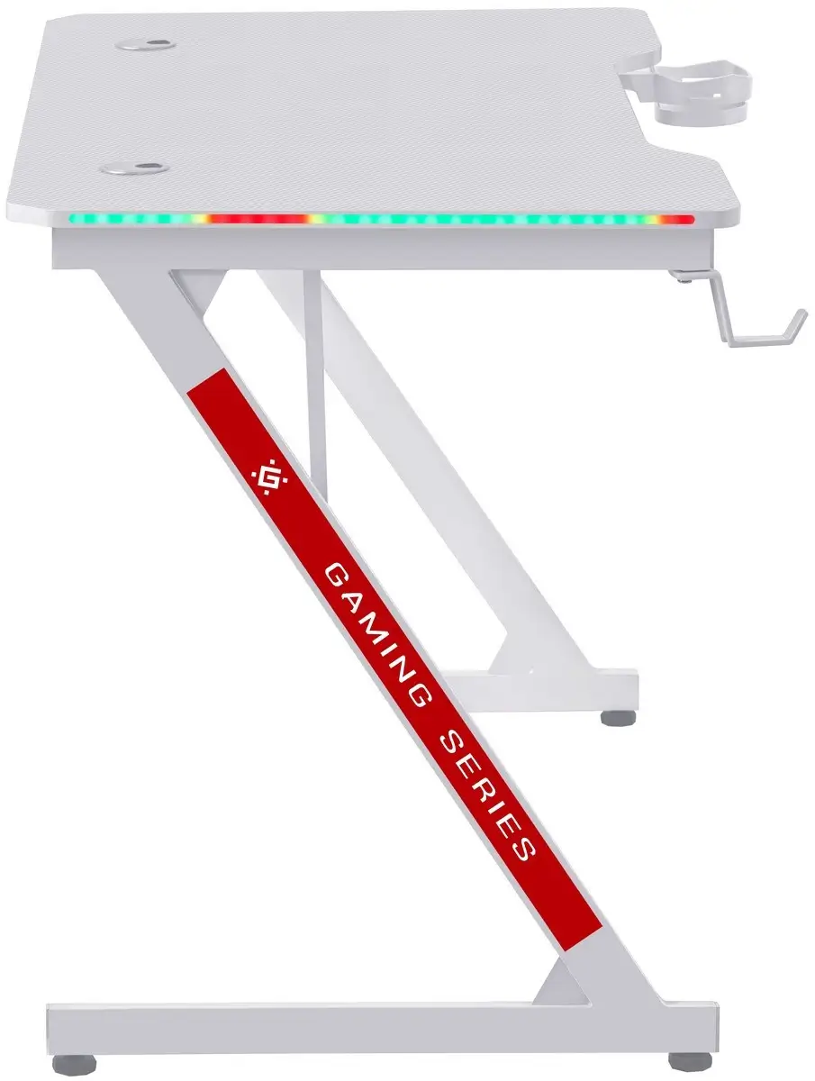 BIURKO DEFENDER SOLAS BIAŁE RGB GAMING — 8