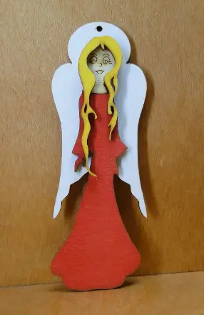 anioł zawieszka 3D kolor 15 x 10 cm   | P423