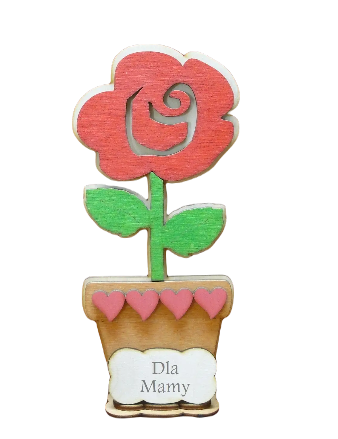 kwiat doniczka róża MAMA  22 x 11 cm. | 7324