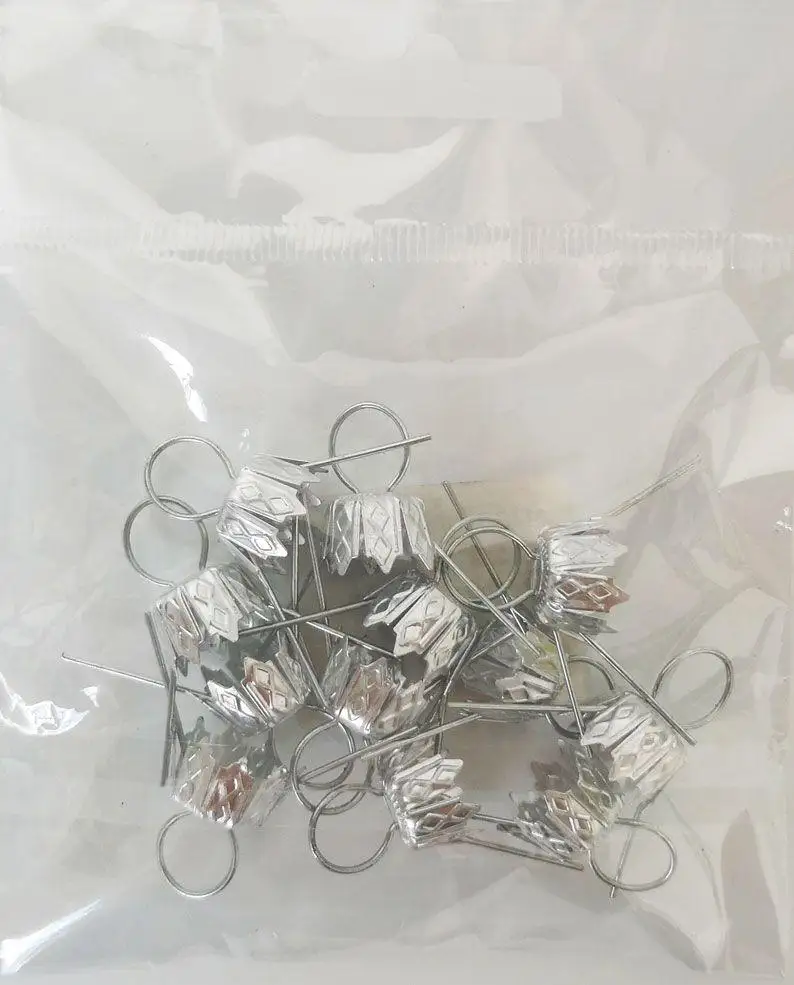 Zawieszki do bombek 12mm srebrne 12szt  - ZW-4423