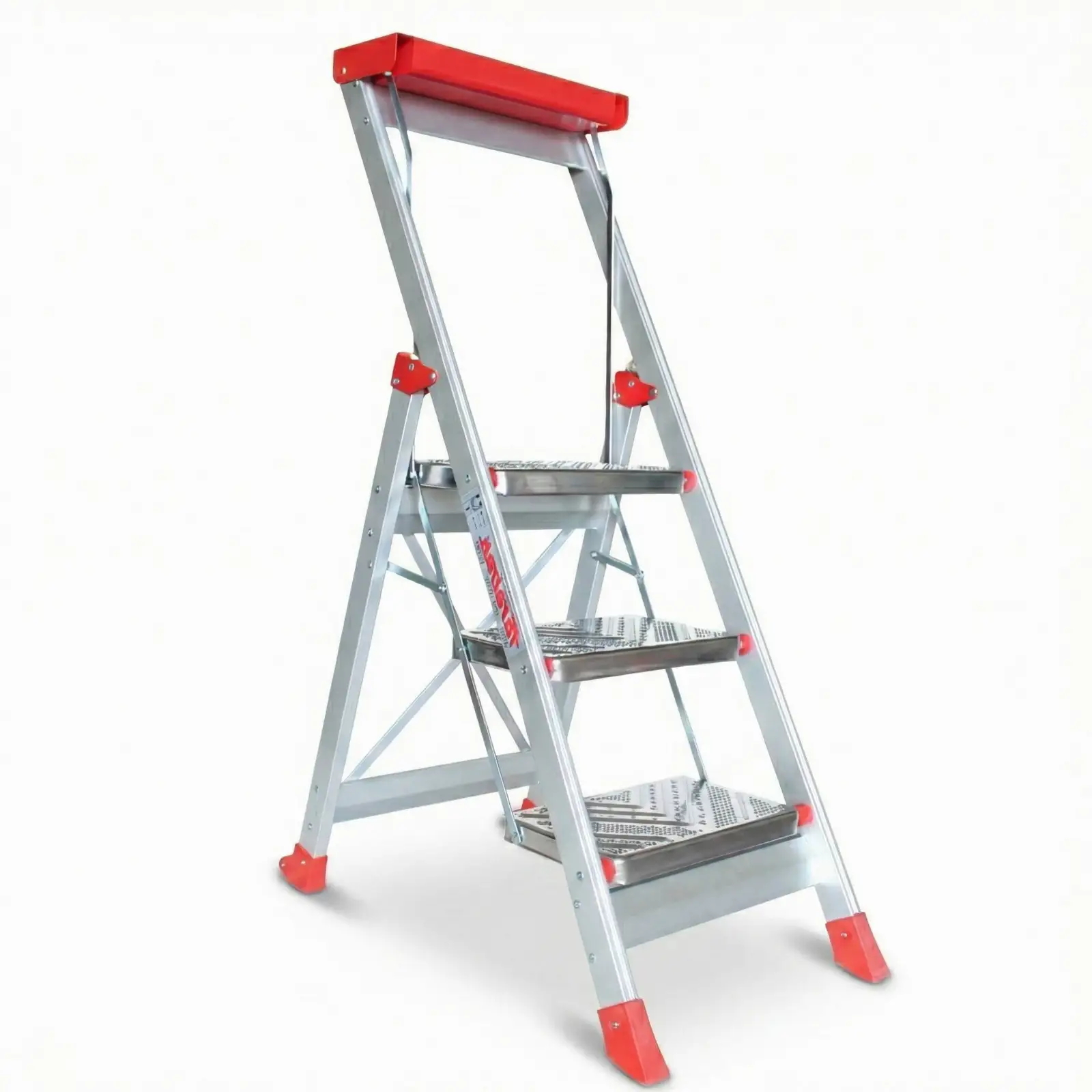 Drabina aluminiowa schody schodki magazynowe składane FARAONE SGP03.P.17 - 2,73 m