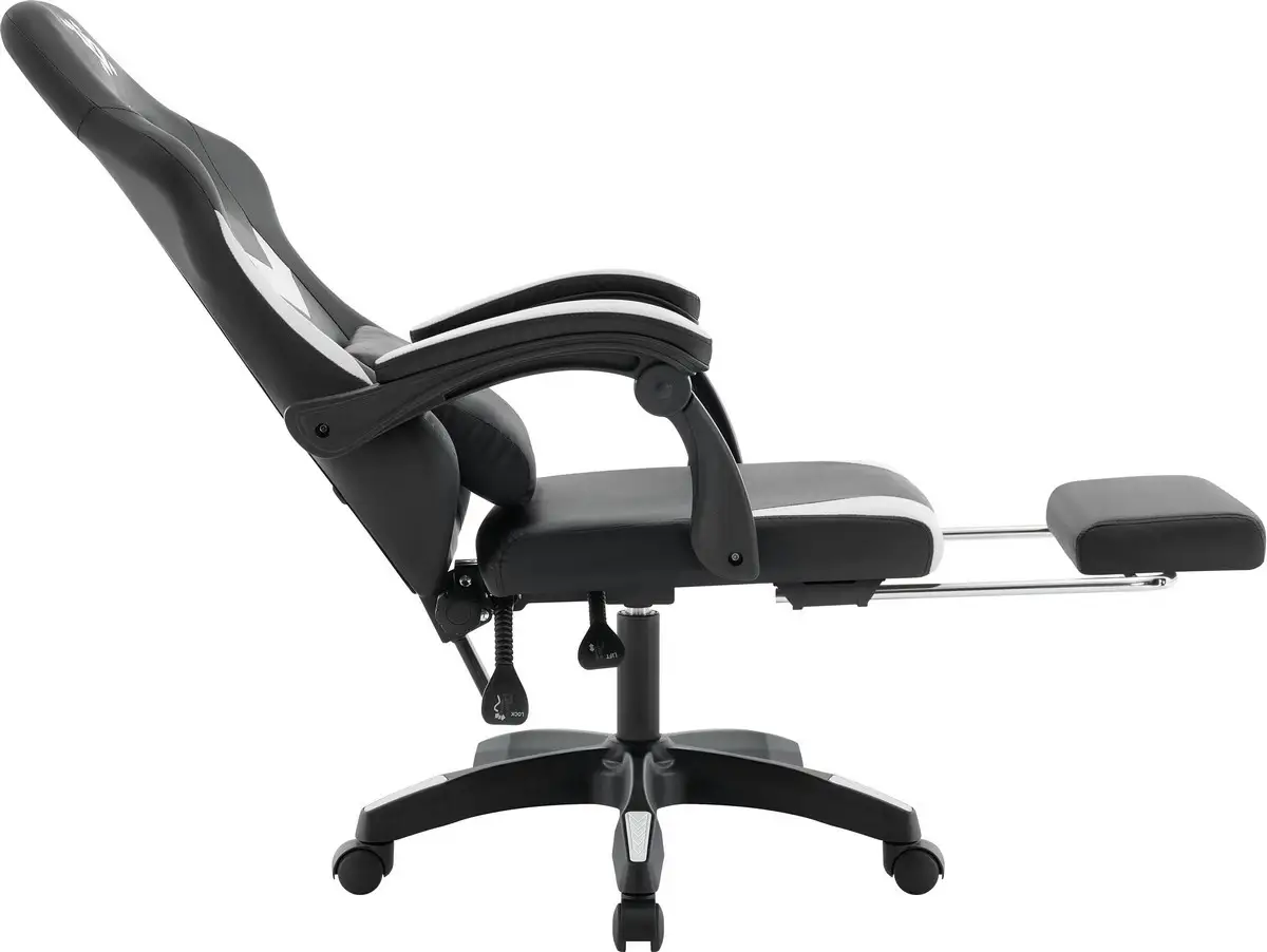 FOTEL DEFENDER RUNA PRO BIAŁO-CZARNY GAMING — 14