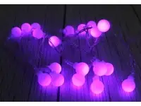 lampki choinkowe kulki 20 led 2 m na baterie - PURPUROWE SN51307-P