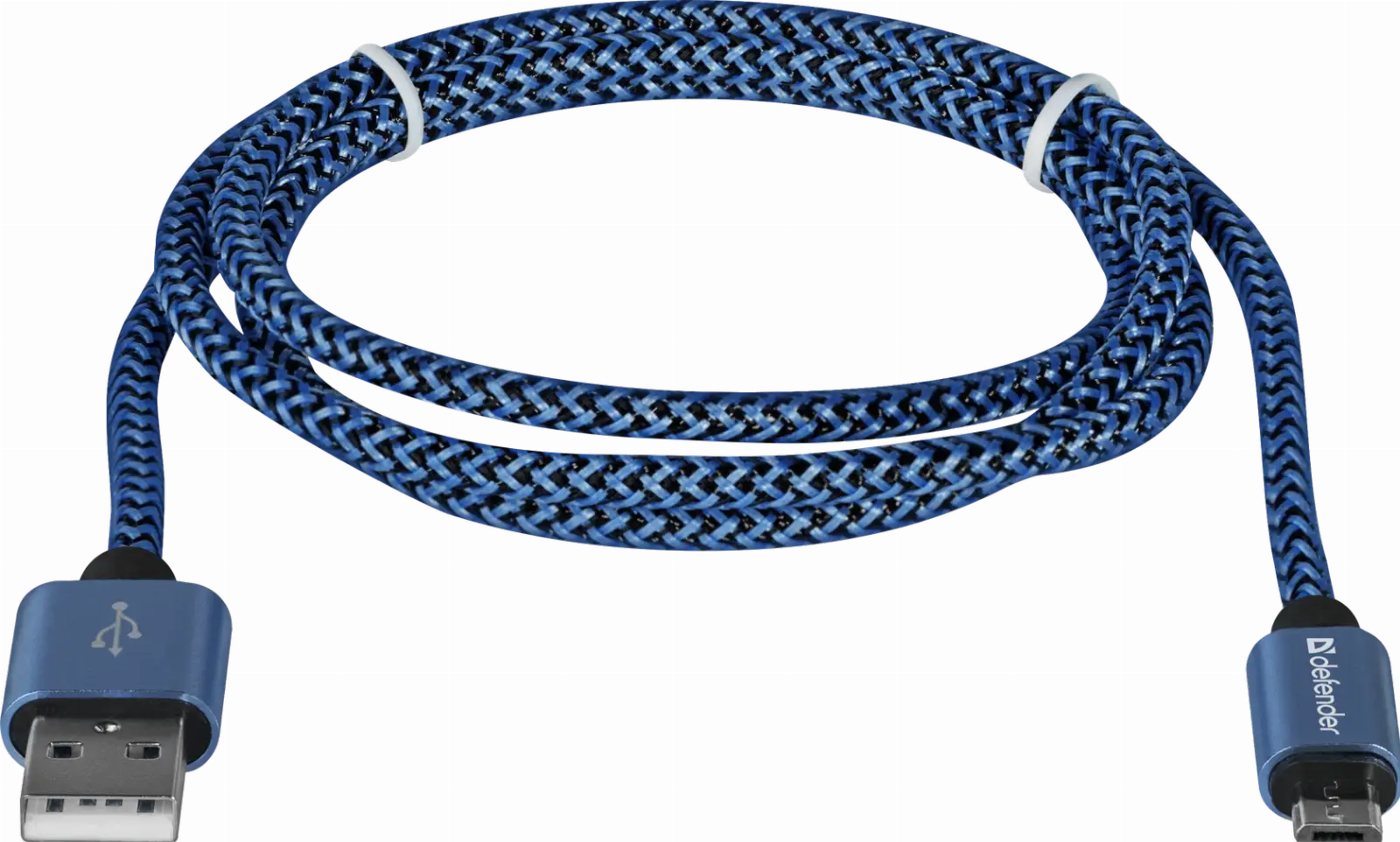 KABEL DEFENDER USB AM-MICRO BM 1.0m 2.1A NIEBIESKI — 2