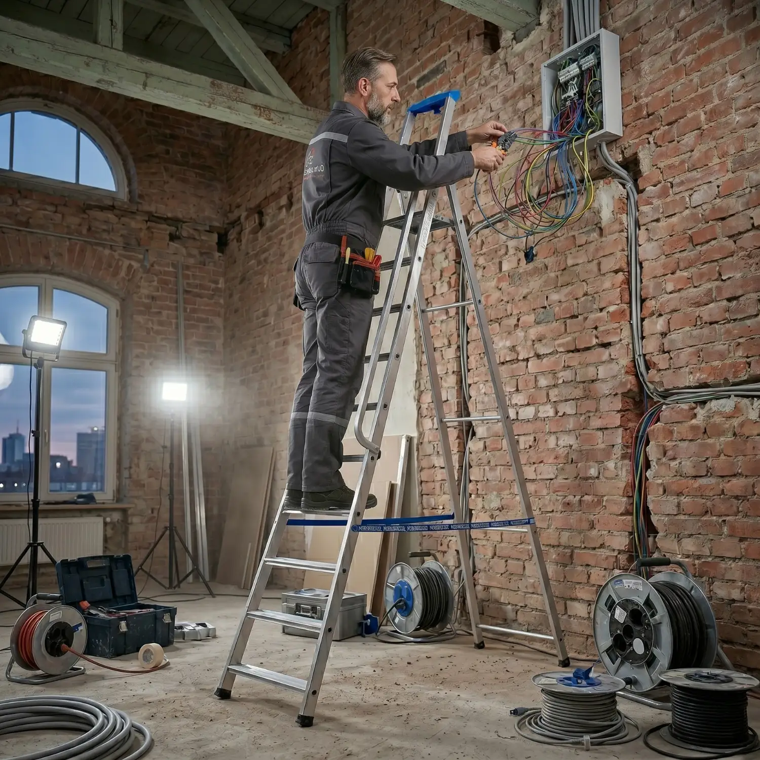 Drabina aluminiowa jednostronna GIERRE 10 stopni podest 150 kg 4,32 m — 11