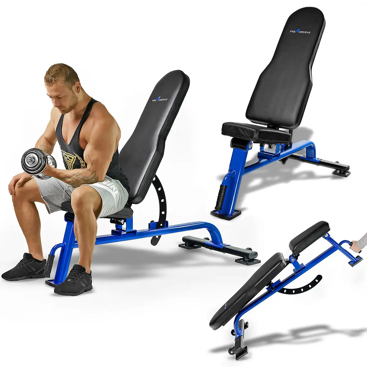 Ławka treningowa wielofunkcyjna do ćwiczeń pod sztangę 150kg TB1054 Pretorians Prestige